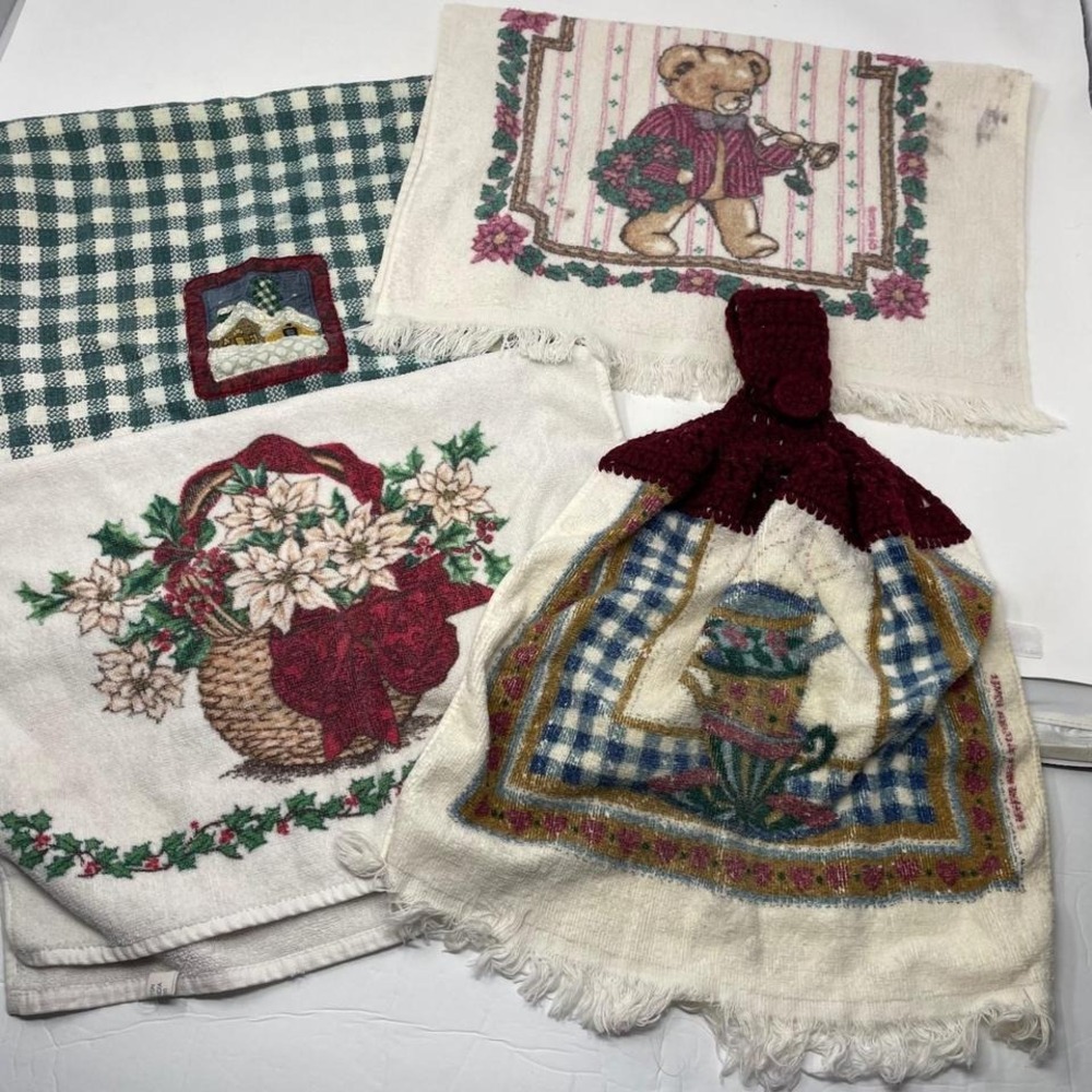 Vintage Christmas‎ Cottagecore Hand Towel Bundle (4pcs)